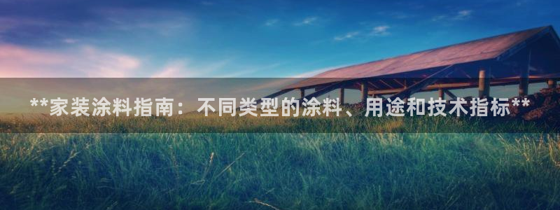 和记AG：**家装涂料指南：不同类型的涂料、用途和技术指标**