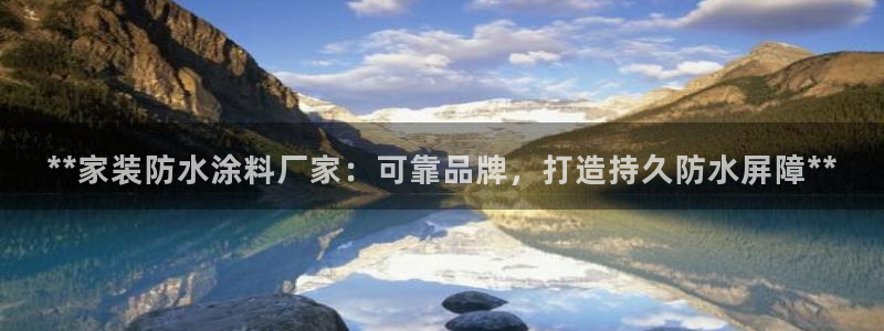 和记网页版登陆：**家装防水涂料厂家：可靠品牌，打造持久防水屏障**